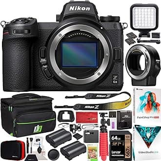 Nikon Z6II Mirrorless Camera | Official USA Partner Model | Body FX-Format Full-Frame 4K UHD 1659 Bundle with FTZ Lens Mount Adapter + Deco Gear Bag Case + Extra Battery + LED + Software Kit