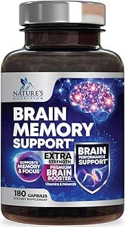 Nootropic Brain Supplements for Memory & Focus - Brain Booster Supplement with Phosphatidylserine & DMAE Bacopa for Concentration & Energy, Brain Health Support Vitamins for Men & Women - 180 Capsules