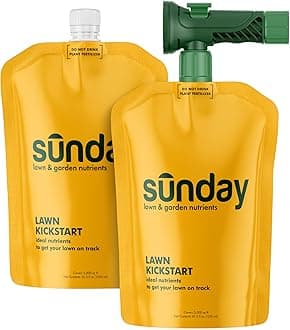 Sunday Lawn Kickstart Fertilizer, 42.3oz, 2 Pack - Fertilizer for Grass Improvement - Includes Universal Sprayer Attachment - Covers Up to 10,000 Sq Ft - Easy Application in 15 Minutes or Less