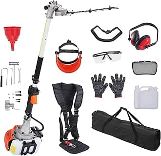 VEVOR Gas Hedge Trimmer 2 Cycle with Extension Pole, 15.7-inch 26cc Gas Powered Pole Hedge Trimmer with Dual Sided Dual Action Blade, Great for Trimming Shrubs, Bushes, w/EPA, CE and EMC Certification