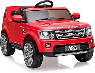 GAOMONLicensed Land Rover Ride on Car, 12V 4.5 MPH Ride on Toys for Toddler 3-8, Kids Electric Car with Parent Remote Control, Music Player, MP3, LED Lights, Red