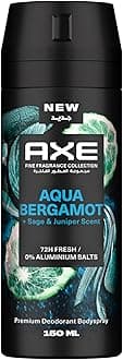 – Fine Fragrance Premium Deodorant Body Spray, Aqua Bergamot, Sage and Juniper Scent, 72H Fresh, Aluminium Free, 150ml