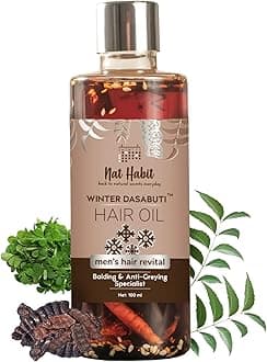 Men's Revital Winter Dasabuti Hair Oil for Hairfall, Dandruff & Greying Control, Scalp Massage, Ayurvedic, Herbal, With 16 Herbs Heat Soaked, Castor, Coconut, Amla - (100ml)