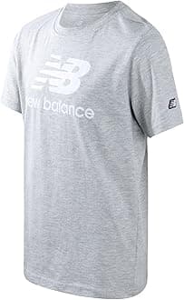 New Balance Boys T Shirts - Short Sleeve Cotton Crewneck Graphic Tees, Athletic Logo Shirts for Boys (Sizes: 8-20)