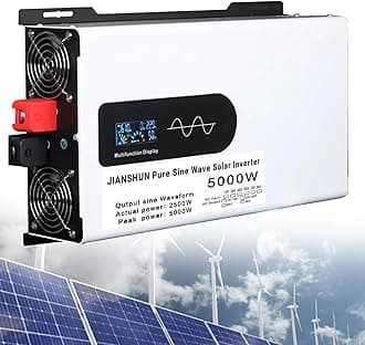 5000W Hybrid Solar Inverter,DC 12V 24V 48V to 110V/220V AC Split Phase Inverter with Pure Sine Wave Inverter,Parallel inverters,for Home Energy Storage,12Vto220V