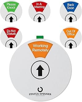 STATUS SPINNER Out of Office Wheel Sign for Door, Office Status Sign, Out to ...