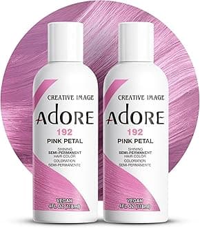 Adore Semi Permanent Hair Color (192 Pink Petal) (2 Pack) | Vegan & Cruelty-Free Pink Hair Dye | No Ammonia, No Peroxide, No Alcohol | 4 Fl Oz
