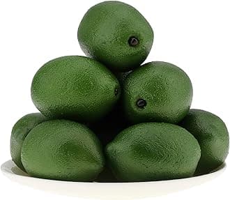 Gresorth 8pcs High Grade Fake Green Lemon Decoration Artificial Realistic Fruit Simulation for Home Party Holiday Christmas Display