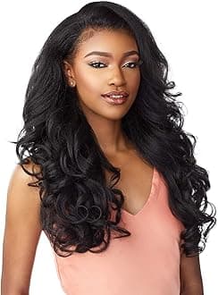 Sensationnel Instant Weave Half Wig - 3 Synthetic Blendwig Adjustable Drawstring for Seamless Hair Blending (T2/BG)