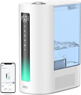 Dreo 6L Humidifiers for Bedroom, Smart Warm & Cool Mist for Large Room, 60Hr Quiet Runtime for Baby, Plant, Humidity Sensor, Indicator Light, 12H Timer, Google/Alexa, Blue
