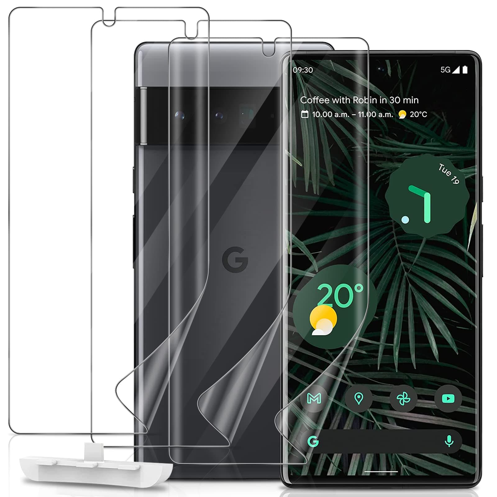 GiiYoon 3 PACK Screen Protector for Google Pixel 6 Pro Flexible TPU Film [Support Fingerprint Touch] [HD Full Coverage] [Easy Installation] [Scratch Resistant]