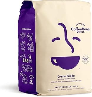 Crème Brûlée Flavored, Whole Bean Coffee, 5 Pound Bag (Pack of 1)
