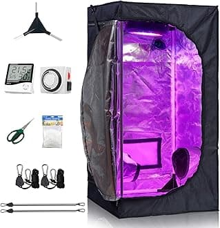 Grow Tent Room Complete Kit Hydroponic Growing System 24''x24''x48'' Indoor Plants Growing Dark Room + Hydroponics Growing Setup Accessories (24''x24''x48'' Kit)