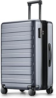 NINETYGO Medium Checked Luggage 24 Inch, Checking In Luggage with Smooth Spinner Wheels, Expandable, Hard Shell PC Suitcase, Lightweight Travel Luggage, TSA Approved (Grey, Rhine Max)
