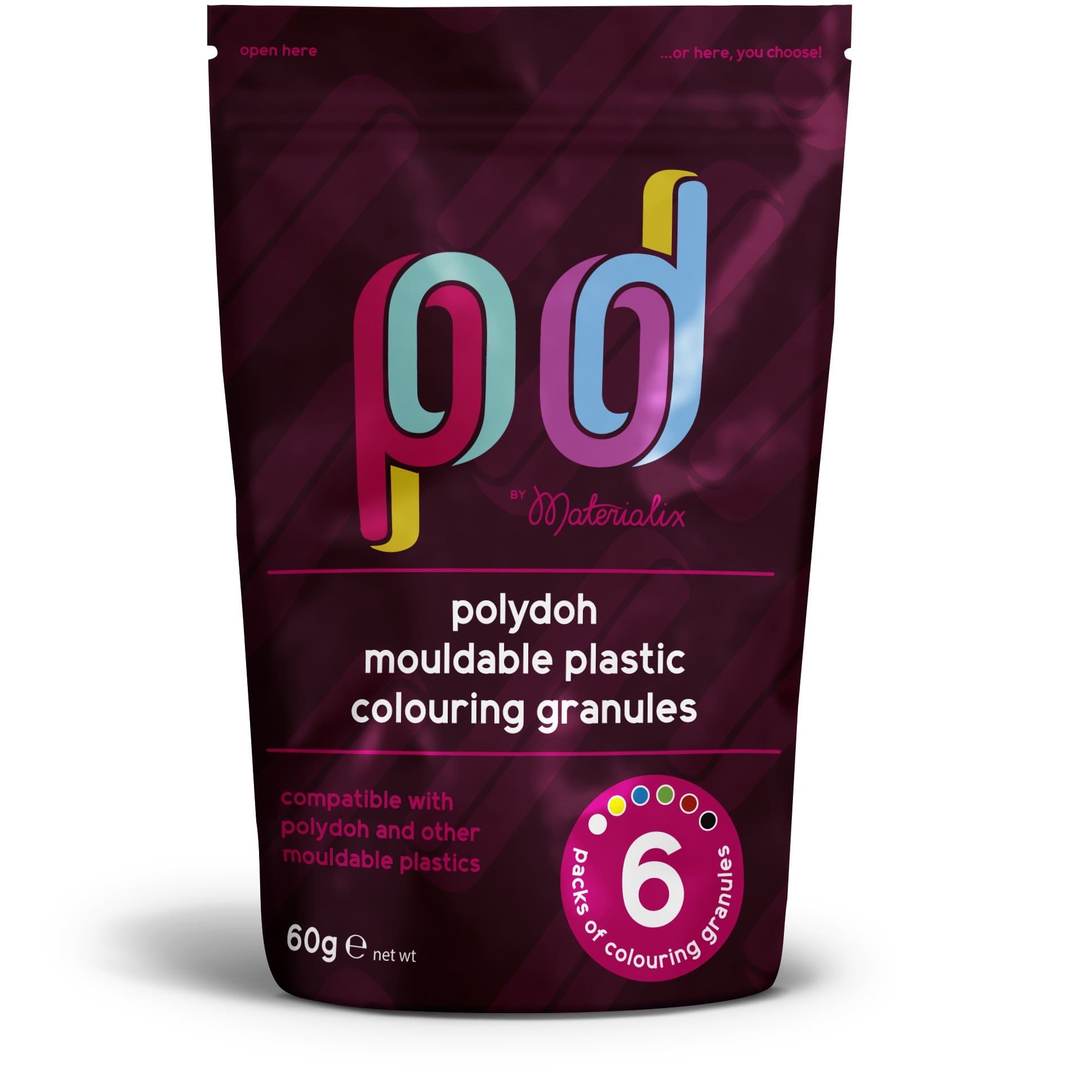 Materialix Polydoh mouldable plastic colouring granules [also compatible with polymorph, plastimake, instamorph]