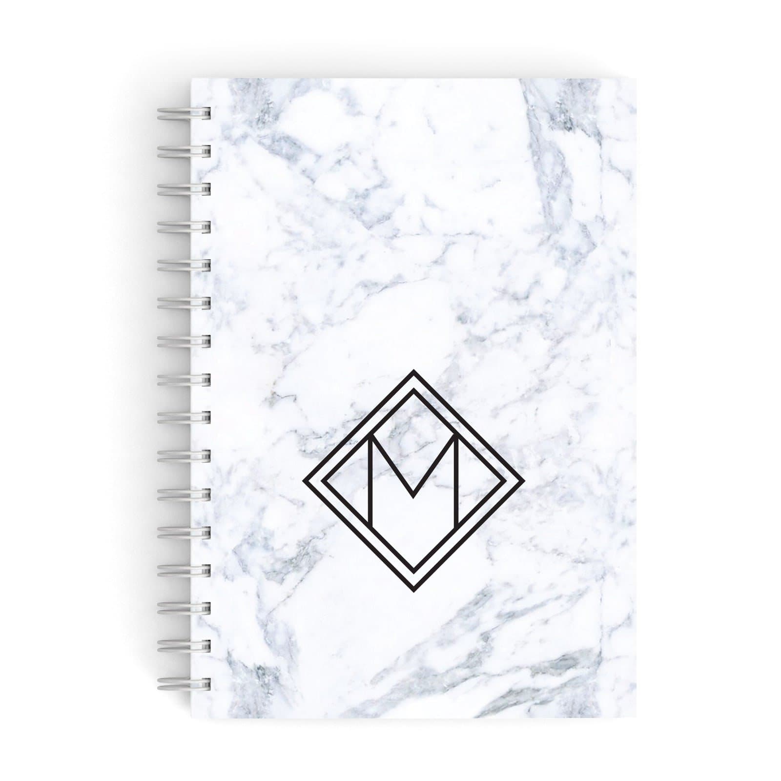 Personalised Notebook Marble CUSTOMISED Monogram Initials A5 Notepad Pads Books with Lined Pages
