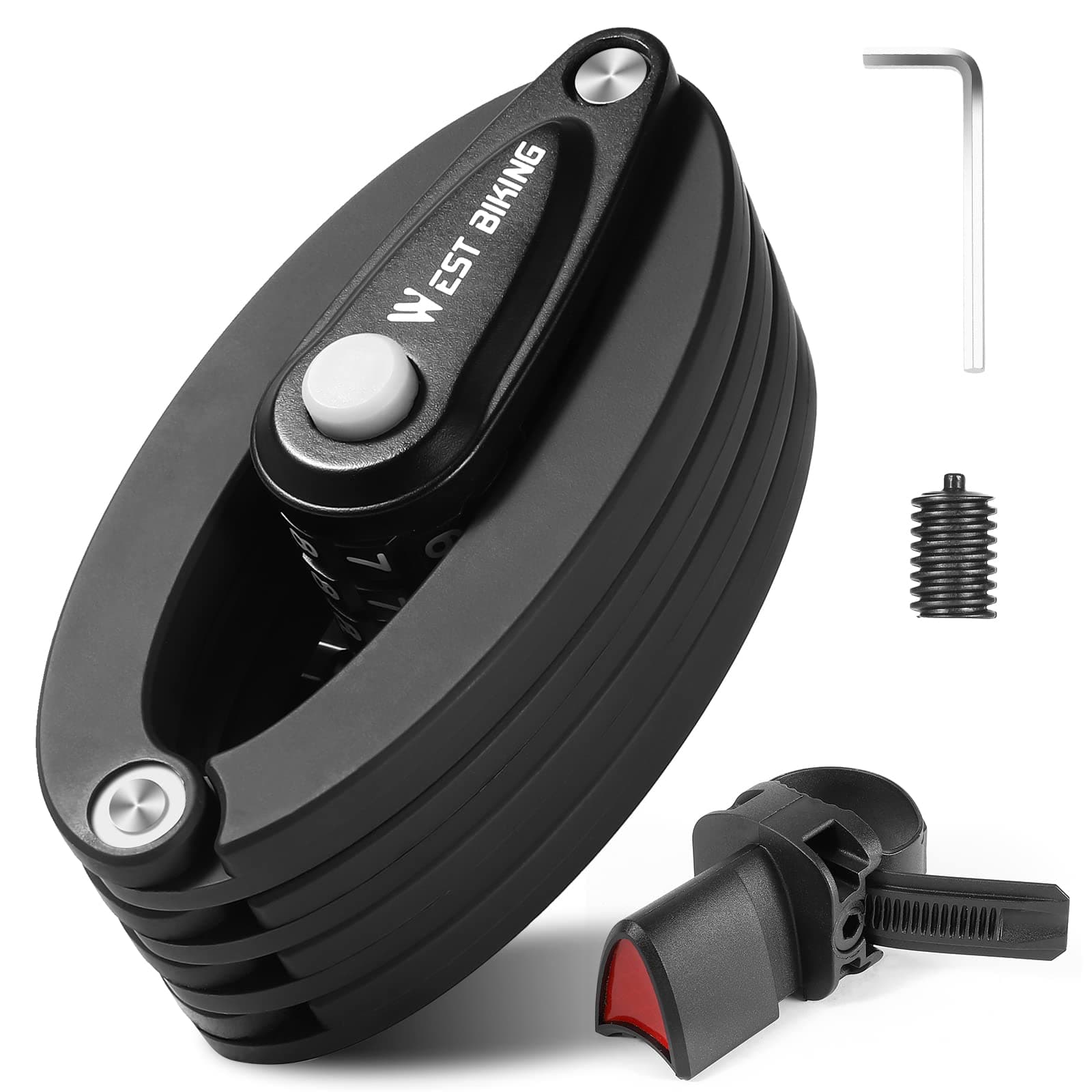 Bike Locks Heavy Duty Anti Theft Bicycle Lock Folding 4-Digit Level 6, Security Chain FoldyLock with Bracket, 2.8 FT Strong Foldable Lock