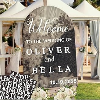 Welcome to Our Wedding Signs Decals Customized Bride and Groom Names Mirror Decals Selfie Mirror Sticker for Wedding Reception Date Personalized Marriage DIY Lettering Weddings Party Vinyl Decal