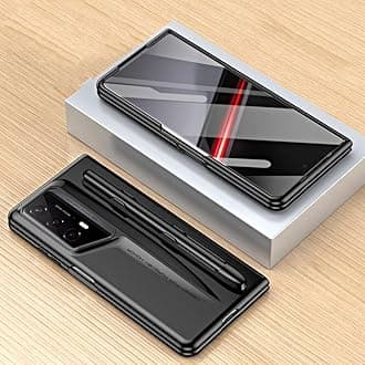 Gruattreay Phone Case Compatible with Honor Magic V2 RSR With Screen Protector Anti-Fingerprints Fold Cover With Pen Slot and Pen For Magic V2 RSR (Black)