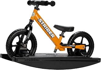 – Strider 12” Sport Bike + Rocking Base - Helps Teach Baby How to Ride a Balance Bicycle - for Kids 6 Months to 5 Years - Easy Assembly & Adjustments