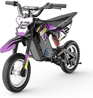 DK-12 Kids Electric Dirt Bike | 25KM/h Adjustable Speed | 140lbs Load Capacity | IPX4 Waterproof | Gift for 3-8 Years Old (Black)