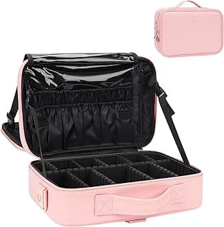 Relavel Rolling Makeup Case, Professional Makeup Artist Train Case