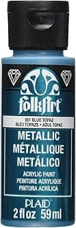 FolkArt JA651 PAINT ACRYLIC METALLIC TOPAZ 2OZ, 2 Fl Oz (Pack of 1)