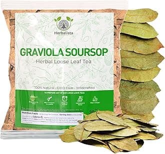 Herbalista - Premium Whole Dried Graviola Soursop Leaf (4 oz | 350+ Leaves) | 100% Natural Hoja de Guanabana | Fresh, Wildcrafted, and Authentic | Makes 30+ Cups of Delicious Tea