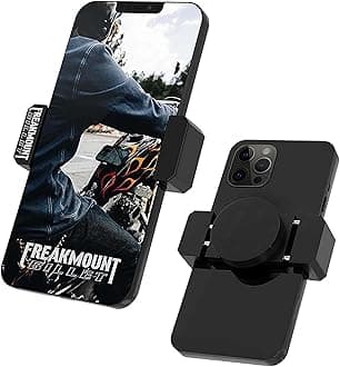 FREAKMOUNT Magnetic Motorcycle Phone Mount - Compatible with Harley Davidson - Premium Billet Aluminum Holder for Gas Tank, High-Speed Magnet Accessories - Fits Most Phones, Black