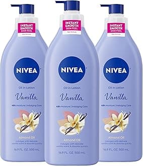 NIVEA Oil Infused Body Lotion Vanilla and Almond Oil, 16.9 Fluid Ounce (Pack of 3)