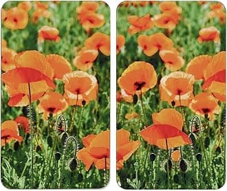 Wenko 2521434500 Hob Covers Universal Set of 2 Poppy Field