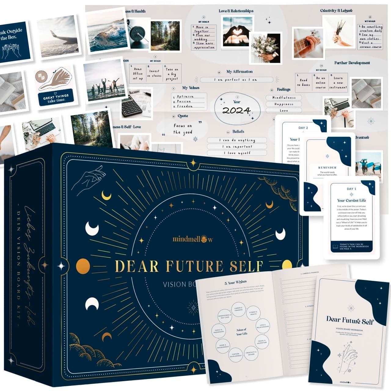 Vision Board Kit "Dear Future Self" - Create Your Own Vision Board for Walls and Visualize Your Dream Life