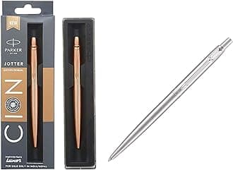 Parker Jotter Anti Microbial Ball Pen (Ink - Blue) Moments Classic Chrome Trim Ball Pen (Silver)