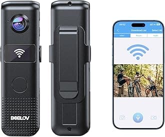 BOBLOV WiFi Body Camera - 1080P HD Recording, OLED Display, One-Touch Operation, 4-Hour Battery Life, Wearable Clip Design (128GB)