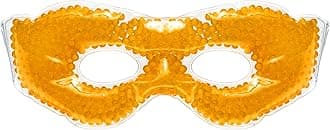 Eye See Gel Eye Mask, Orange - Cold Compress Ice Pack with Gel Beads - Microwave Safe for Heat Therapy - Great for Puffy Eyes, Dark Circles, Dry Eyes, Soothing Headaches