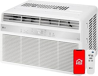 6000 BTU Window Air Conditioner[2024 New] Remote Control, WiFi Enabled works with LG ThinQ, Alexa, Hey Google, Washable Filer Ultra-Quiet Cools Small Room up to 250 Sq.Ft AC Unit White LW6024RSMX