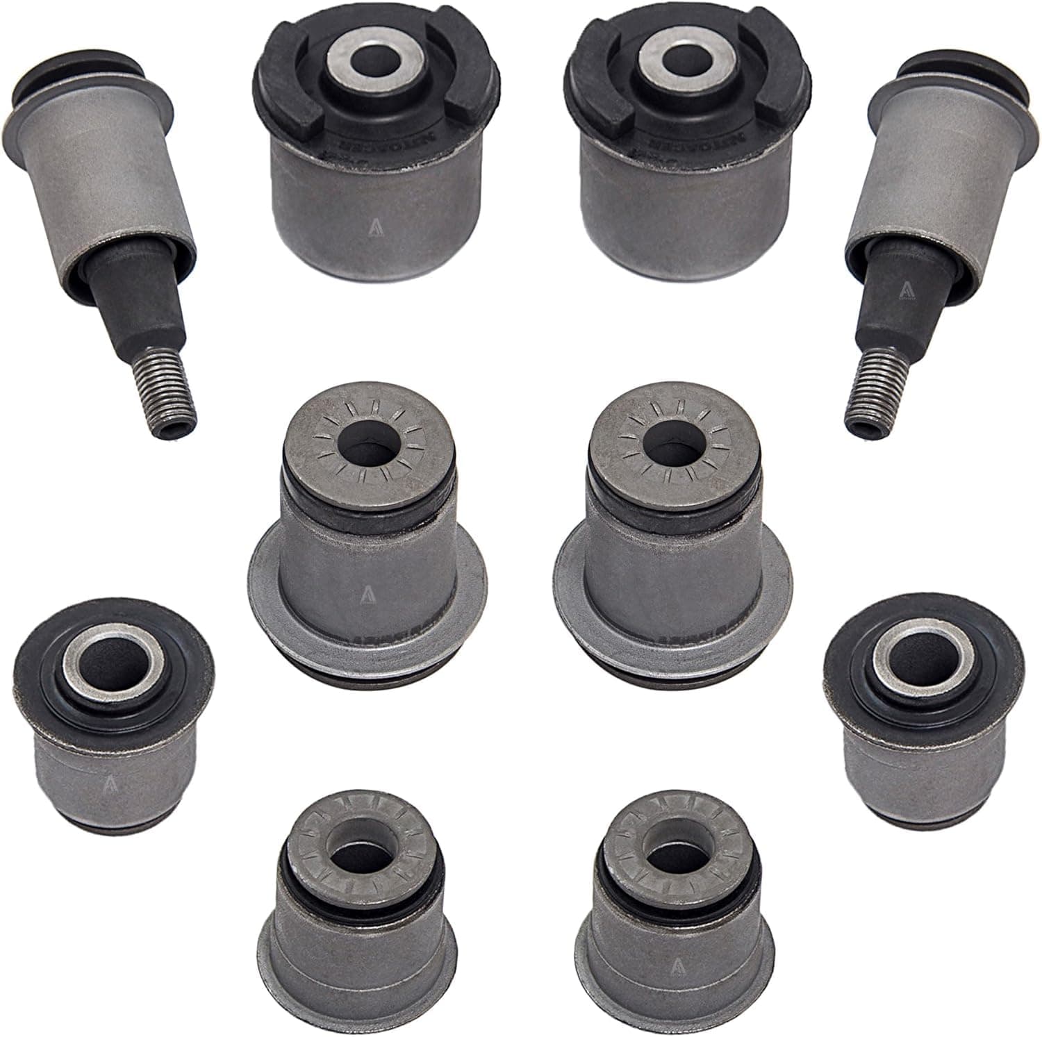 10 pc Complete Front Upper & Lower Control Arm Bushing Kit Left Right for RAINIER 2004-2007, TRAILBLAZER 2002-2009, ENVOY 2002-2009, BRAVADA 2002-2004, SAAB 2005-2009