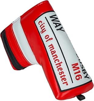 Golf Blade Putter Cover Headcover Club Protector Magnetic Bar Closure Lucky Putter Cover Compatible with Scotty Cameron Taylormade Odyssey (Football Club)