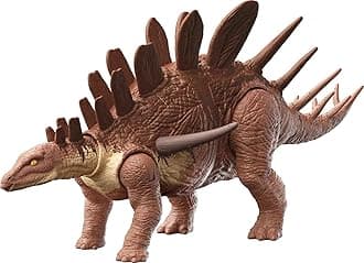 Mattel Jurassic World Camp Cretaceous Roar Attack Kentrosaurus Dinosaur Action Figure, Toy Gift with Strike Feature and Sounds
