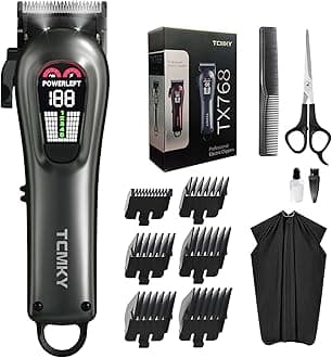 Hair Clippers for Men Professional Hair Trimmer for Men Cordless&Corded Barber Clippers for Hair Cutting & Grooming.Rechargeable Hair Trimmer Kit for Household(Silvery)