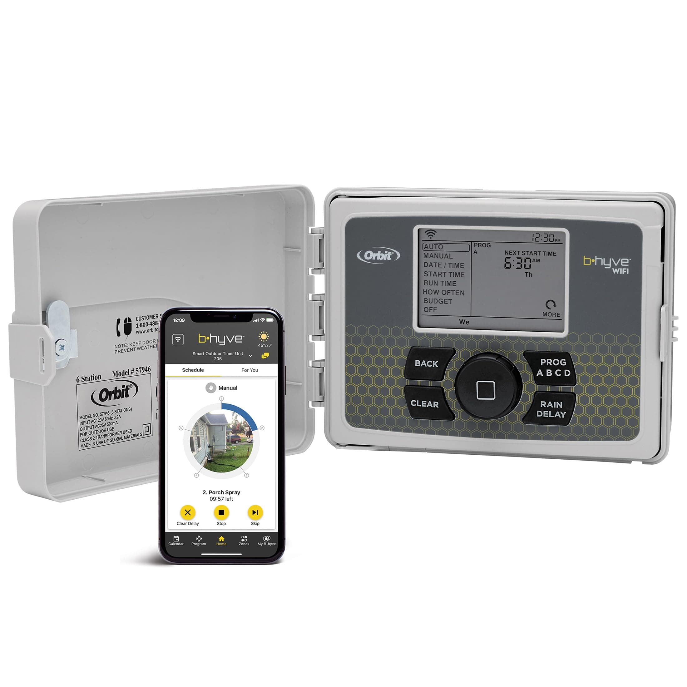 Orbit 57946 B-hyve 6-Zone Smart Indoor/Outdoor Sprinkler Controller