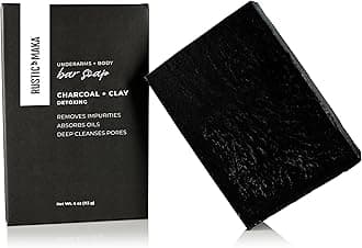 DETOX + CLEANSE Activated Charcoal + Clay Natural Soap for Face, Body and Underarm Detox with Spearmint + Grapefruit Essential Oils