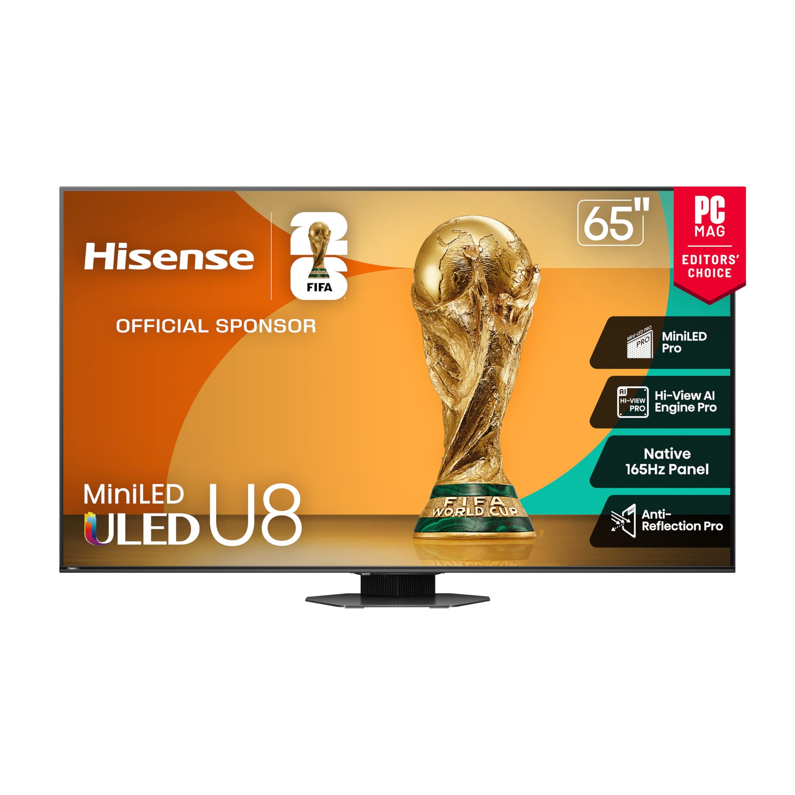 65" Class U8 Mini-LED ULED 4K UHD Google Smart TV (65U8QG, 2025 Model) - QLED, Native 165Hz, VRR 288, Up to LD5600, 5000 Nits, HDR10+, Dolby Vision IQ · Atmos, IMAX Enhanced, 4.1.2 Ch Audio