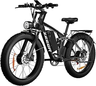 Electric Bike for Adults, 2000W Ebike 52V 22.4Ah Lithium Battery 35MPH 26" Full Suspension Electric Bicycles 7 Speed Hydraulic Brakes Up to 60 Miles