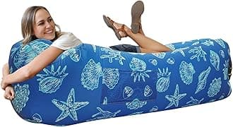 Inflatable Couch Air Lounger Chair - Camping & Beach Accessories, Portable Blow up Sofa for Hiking, Lawn, Indoor/Outdoor Movies & Music Festivals. Lightweight and Easy to Set Up Air Hammock