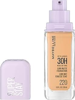 Super Stay Lumi-Matte Foundation, Lightweight and Buildable Full Coverage Foundation Makeup For Up To 30HR Wear, 220, 1 Count