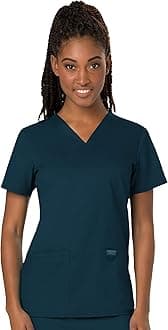 CherokeeMedical Women's Scrub Top V-Neck Modern Classic Fit with 3 Pockets, Ultra Soft and 2-Way Stretch Fabric - WW620