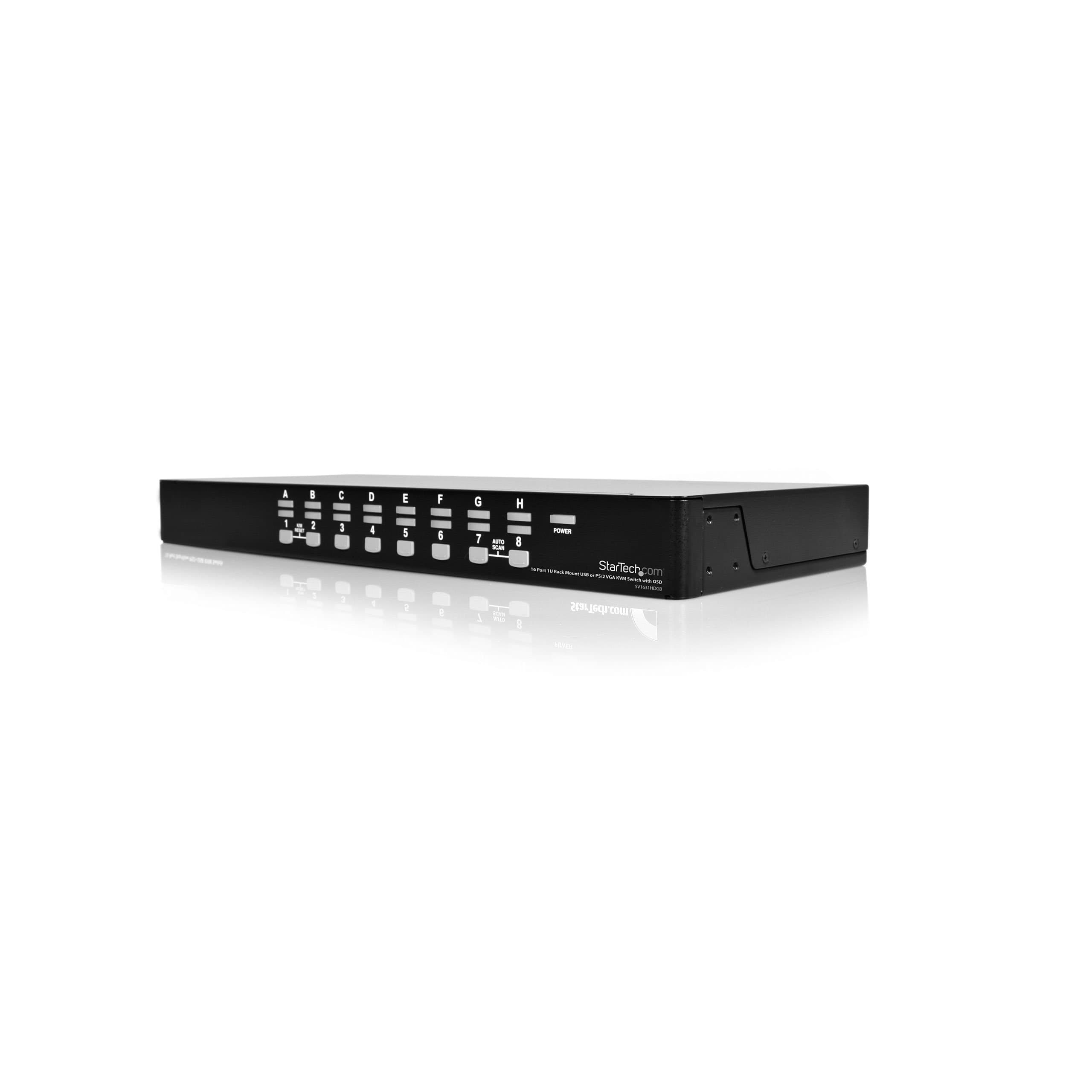 StarTech.com 16 Port 1U Rack Mount USB PS2 KVM Switch with OSD (SV1631HD)