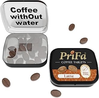 PriFa Coffee Tablets, Latte Pocket Coffee - Unsweetened Real Coffee Absorbable Lozenge Coffee Candy - Natural Sugar Free Instant Energy Pouches, Caffeine Mints for Keto (Latte, 1 Pack, 25 Tablets)