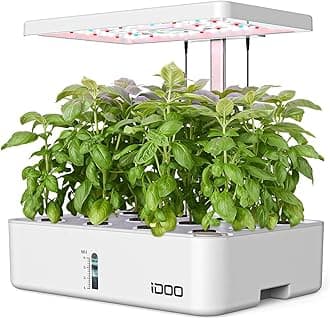 iDOO 12Pods Hydroponics Growing System Indoor Herb Garden White